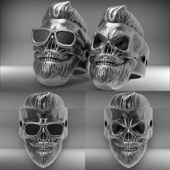 222.jpg STL file Skull Ring S4・3D print design to download