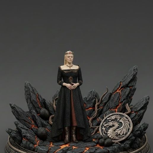 Rhaenyra Targaryen STL – House of the Dragon Queen Statue – High Detail 3D Printable