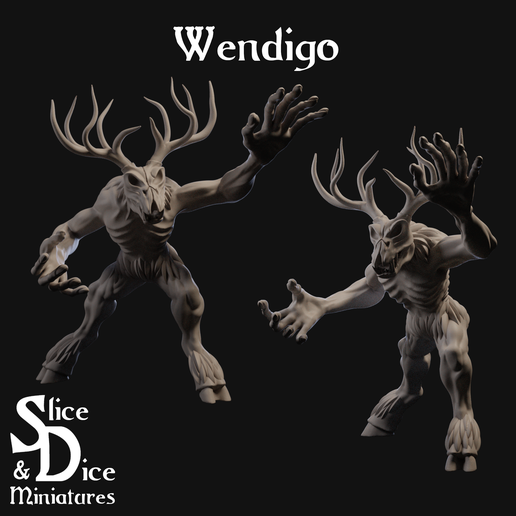 Download STL file Wendigo Tabletop Miniature • 3D printable object ・ Cults