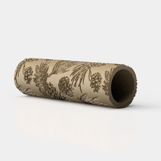 PINE LEAF AND CONES CHRISTMAS TEXTURE ROLLER FOR CLAY - STYLE 2