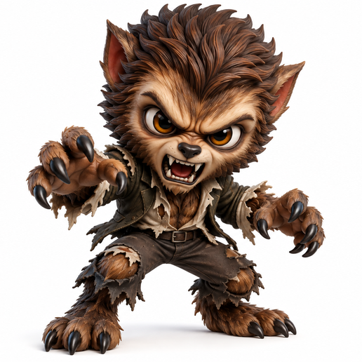 Chibi Werewolf – Gothic Horror Monster 3D Printable Figure