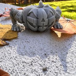 tempImagej0haU1.jpg Fichier STL Citrouille d'Halloween avec bras・Modèle imprimable en 3D à télécharger
