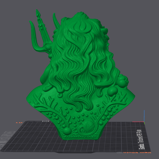 Poseidon2.png Бюст Посейдона - мифологический греческий бог 3D модель