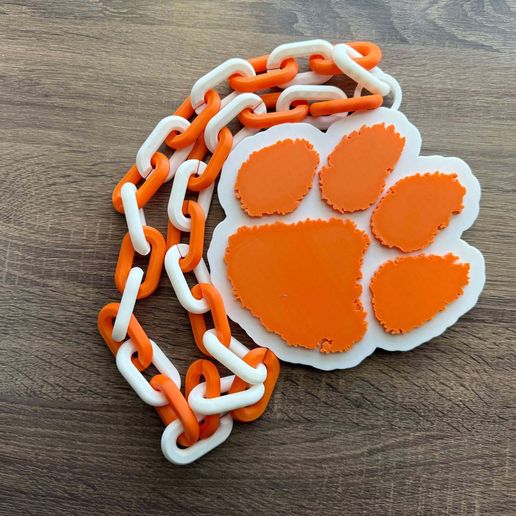 Clemson Tigers Paper Clip Charm Collector Necklace - Gold main image 1