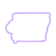iowa 4.5in.stl 4 sizes - Iowa State Shape Outline Cookie Cutter - SHARP cutting edges!