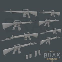 M16A1_1-16_1x1.jpg STL-Datei Miniatur im Maßstab 1/16 M16A1・3D-druckbares Modell zum Herunterladen