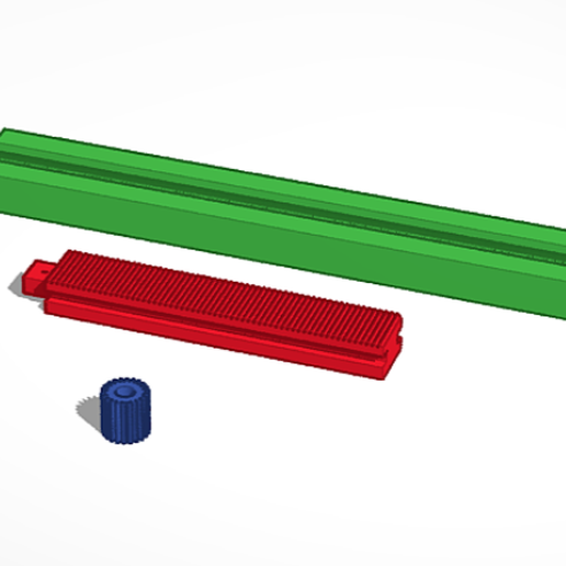 Sliding rack and pinion 3D model