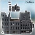 2.jpg Set of ruined corner urban buildings with "The Majes" store and brick roof (22) - Modern WW2 WW1 World War Diaroma Wargaming RPG Mini Hobby