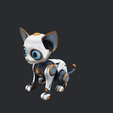 model-2.png Gato robótico futurista - Brinquedo robótico bonito para gatos - modelo de impressão 3-D
