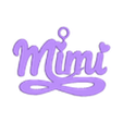 Mimi Pendant.stl MIMI Coração Script Signo