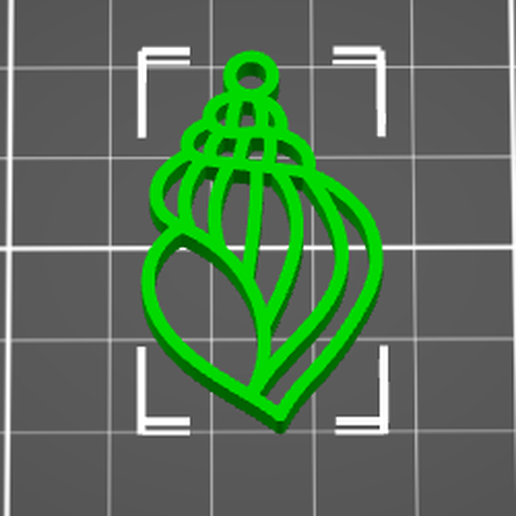 Shell Jewelry pendant or earring 3D model
