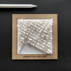 Manhattan.jpg Free STL file 3D MODEL STL Manhattan framed souvenir city map 3D printing/CNC・3D printing idea to download