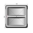2-pocket-square-tray-09.jpg Square 2 pockets serving tray relief 3D print model
