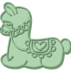 Llama-sentada_e.png STL file Llama sitting cookie cutter・3D printable model to download