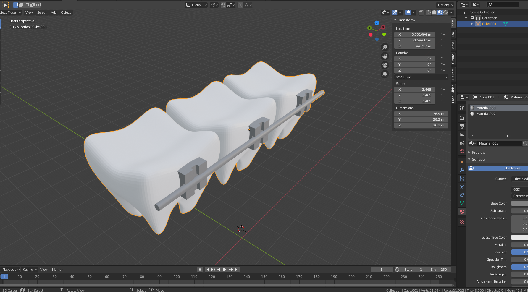 Free 3D file Molars with brackets. STL and Blender・3D printing idea to