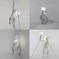 lampara-monkey-coleccion.jpg STL file COLLECTION SELETTI 4 MONKEYS LAMPS HIGH QUALITY・3D print design to download