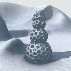 Voronoi_Snowman-render1_display_large.jpg Fichier STL gratuit Bonhomme de neige Voronoi・Objet imprimable en 3D à télécharger