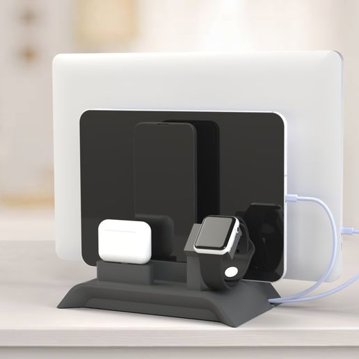 🍎 Apple Device Charging Station for MacBook and iPad Pro・ STL