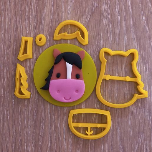 Horse multi fondant cutter for cupcakes 3D model