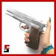 cults3D-12-copy-2.jpg Fichier 3D Pistolet Browning Hi-Power Prop practice fake training gun・Design à télécharger et à imprimer en 3D