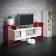 DSC_5152-копия.jpg Modern TV Stand & TV Desk - Miniature Dollhouse Furniture. TV Desk 1:12 Scale. Perfect STL File for dollhouse TV Stand