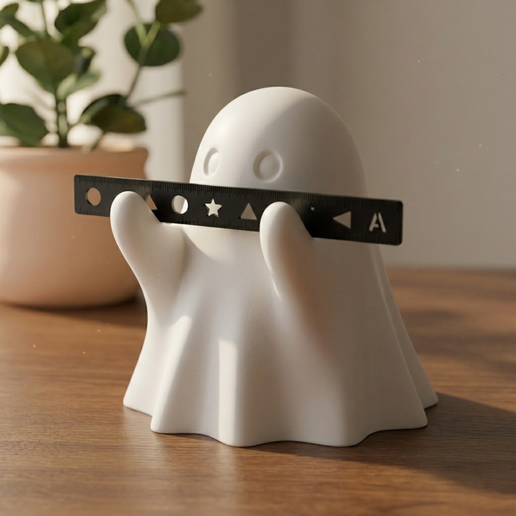 Ghost Pen Holder STL 3D Print File Cute Desktop Organizer Halloween Decor Stylus Stand