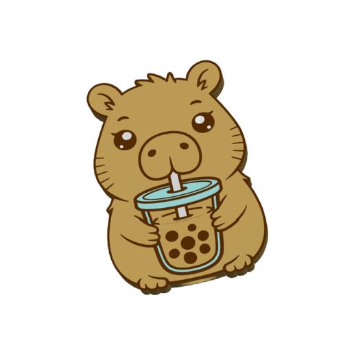 🫖 Cappy with Boba Tea straw topper 2 sizes 3MF File included・ 3D File ...