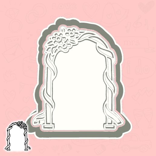 Wedding Day cookie cutters - flower arch (style 1)