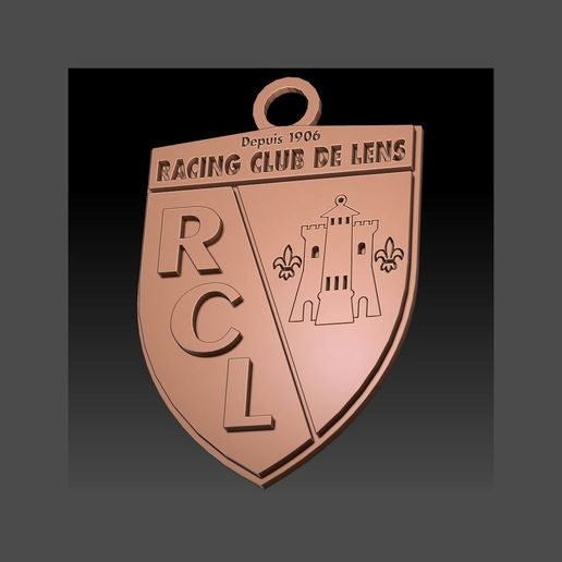 Ligue 1 RC Lens Germain badge Printable and Renderable 3D model