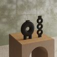 4.jpg Jarrones circulares apilados - Decoración moderna para el hogar, Imprimible en 3D