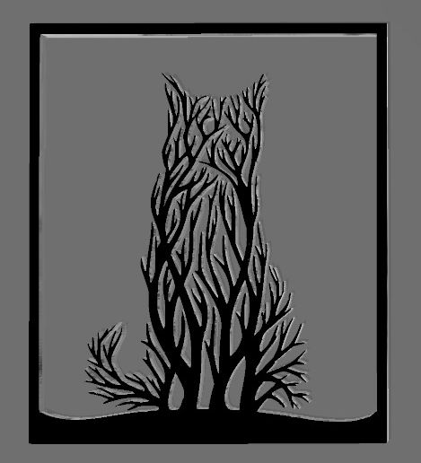 🐱 Cat tree wall art・ STL File for 3D printing・Cults