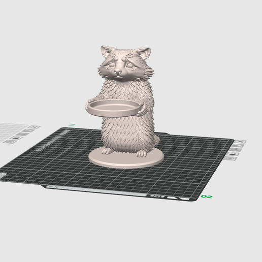 Raccoon Tray Key Holder STL – Cute Crying Raccoon Key Holder 3D Print File, Animal Catchall Dish Model, Desk Organizer Figurine STL