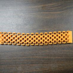bracelet4_pic1.JPG Descargar archivo STL gratis Pulsera de malla de cadena suelta・Modelo para la impresora 3D