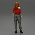 Girl-0004.jpg Attractive Woman Wearing Off Shoulder sneakers and pants 3D Print Model