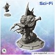 1-PREM.jpg Alien creature with webbed crest and triple eyes (8) - SF SciFi wars future apocalypse post-apo wargaming wargame