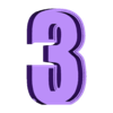 NUMERO 3.stl PACK LED NUMBERS FROM 0 TO 9 - SIGN - POSTER