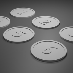 Embossed-Numerical-Objective-Markers.png Free 3D file Simple Tabletop Objective Markers・3D printing idea to download