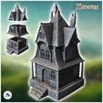 1-PREM.jpg Large medieval house with awning and concave roofs (36) - Medieval Middle Earth Age 28mm 15mm RPG Shire
