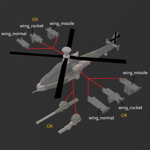 🚁 CH-T-025 BAWS Attack Helicopter Model Kit (Armored Core 6) 30MM Scale ...