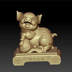 LuckyPig1.jpg Free STL file Lucky pig・Object to download and to 3D print