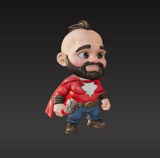 Chibi hero 3D model