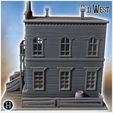 5.jpg Western wood-plank bank with access stairs and side balcony (2) - Cowboy USA America ACW American Civil War History Historical