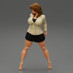 Girl-00.jpg Fichier 3D Costumes de secrétaire sexy pour femmes Modèle d'impression 3D・Design imprimable en 3D à télécharger, 3DGeshaft