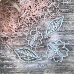 IMG_6480.jpg Fichier 3D Set de découpe de fleurs et de feuilles de cerisier Sakura・Design pour imprimante 3D à télécharger