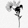 project_20230412_2225495-01.png Fairy on Flower wall art fairie on dandilion wall decor 2d art