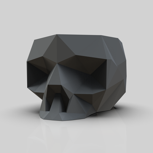 Skull pot lowpoly 3D model