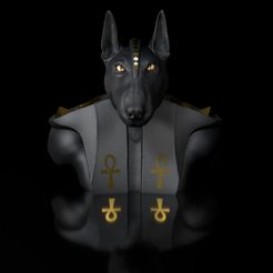 Shop2.jpg 3D file Bull terrier anubis -bustSTL print file -high polygon・3D printable model to download