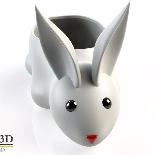 CUTE RABBIT POT 3D model