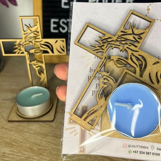 Religous Candle Holder Set x 3