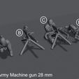 French Army Machine gun 28 mm WW1 French Squad - Wargame - 28mm - Files Pre-supported